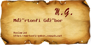 Mártonfi Gábor névjegykártya